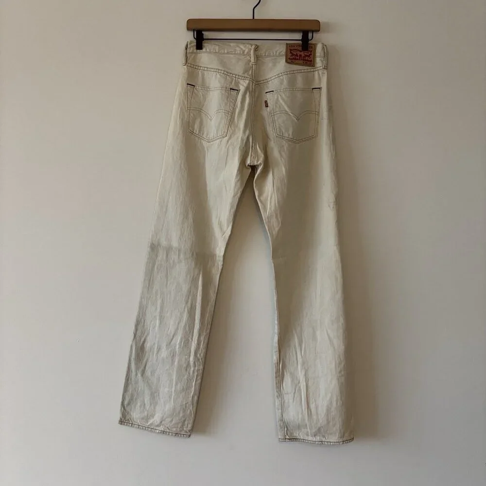 Levi’s‎ Up Cycled Jeans Bleached Skulls Safety Pins Men’s Size 30x32 Grunge